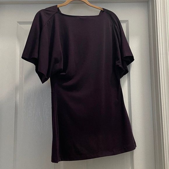 Rachel Adams Women's Short Sleeve Waterfall Neckline Blouse Size S Black - Picture 2 of 3